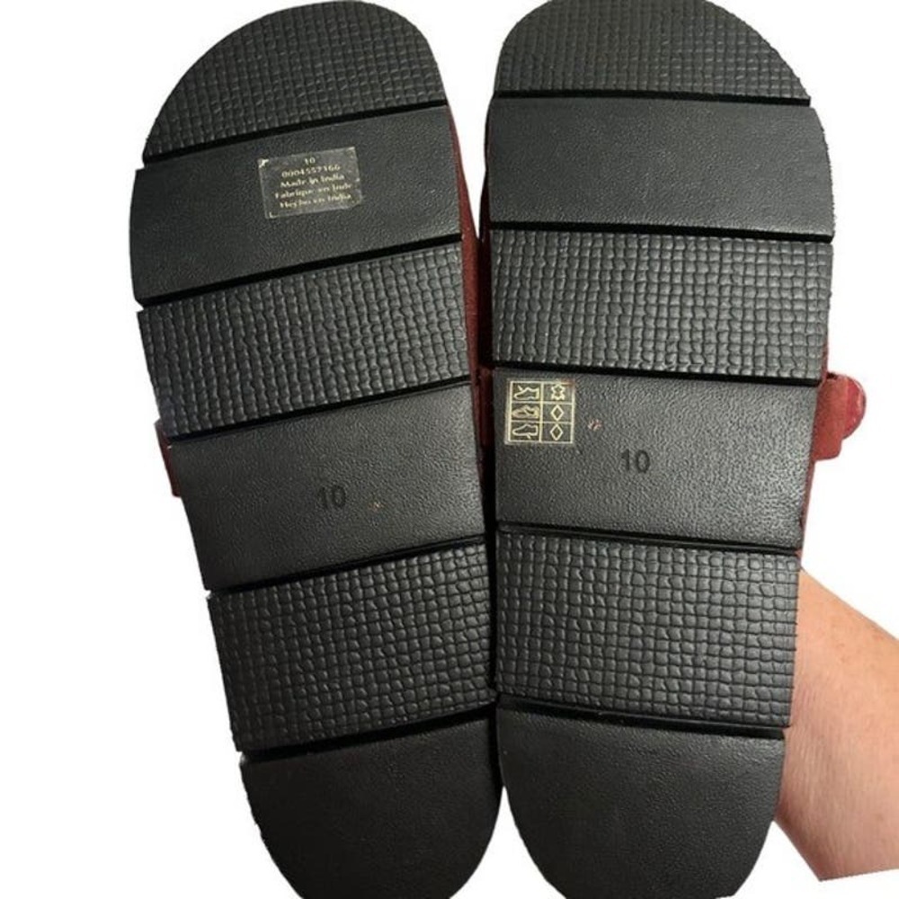 Free People Studded After Riding Mules Suede Slip-On Red Rust Size 10 NEW - Picture 7 of 11